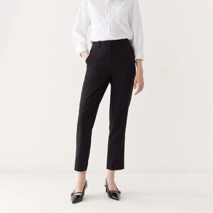 Cropped black slim dress pant